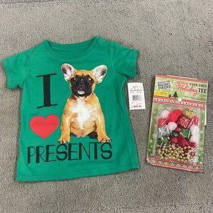 Kid’s DESIGN YOUR OWN HOLIDAY TEE Shirt I ❤️ PRESENTS Size 4